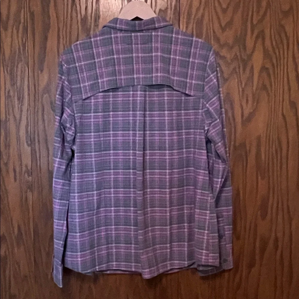 Duluth Trading Co Pink and Gray Plaid Shirt - Picture 2 of 7
